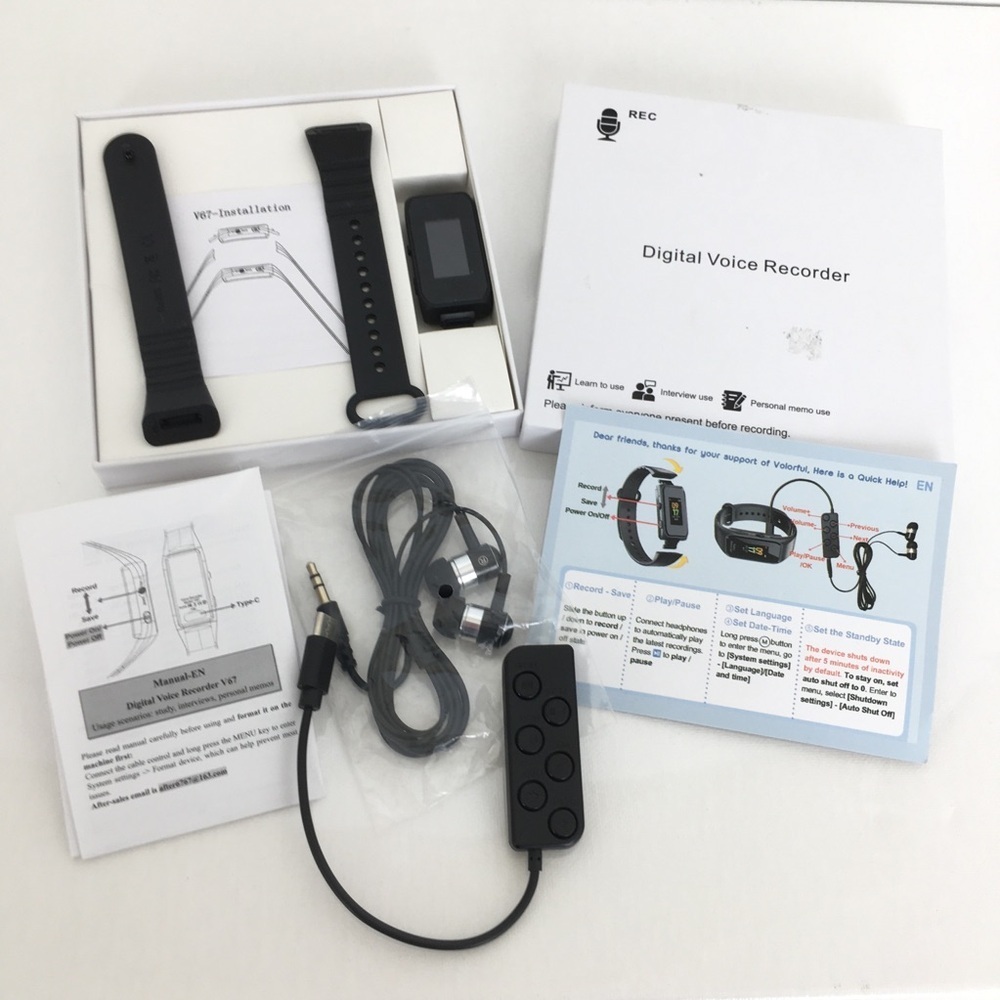 Digital Voice Recorder Watch Black NEW NIB